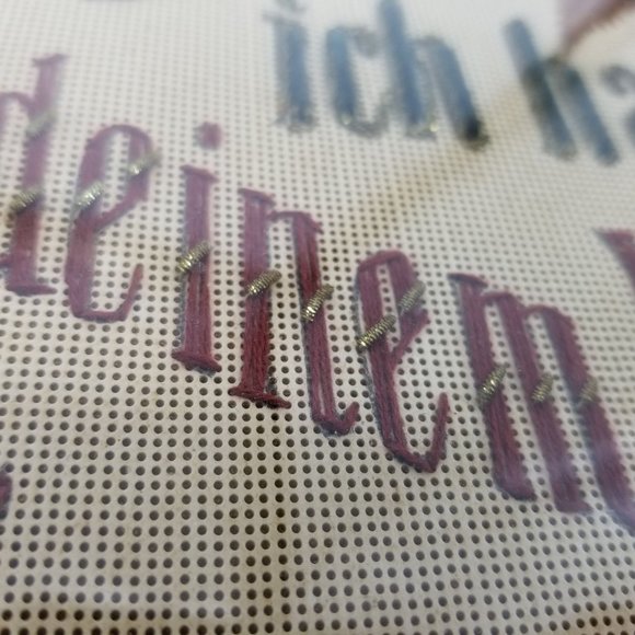 German Religious Jesus Christ Do No Be Afraid Floral Needle Point Framed Decor - Picture 6 of 13